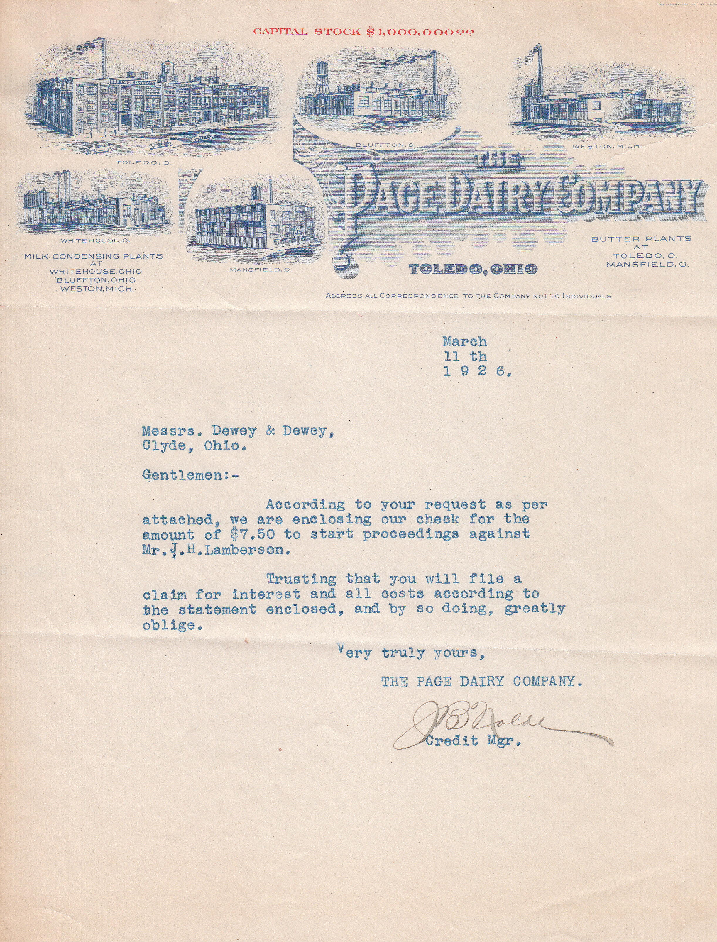 Letterhead-Correspondence 1926