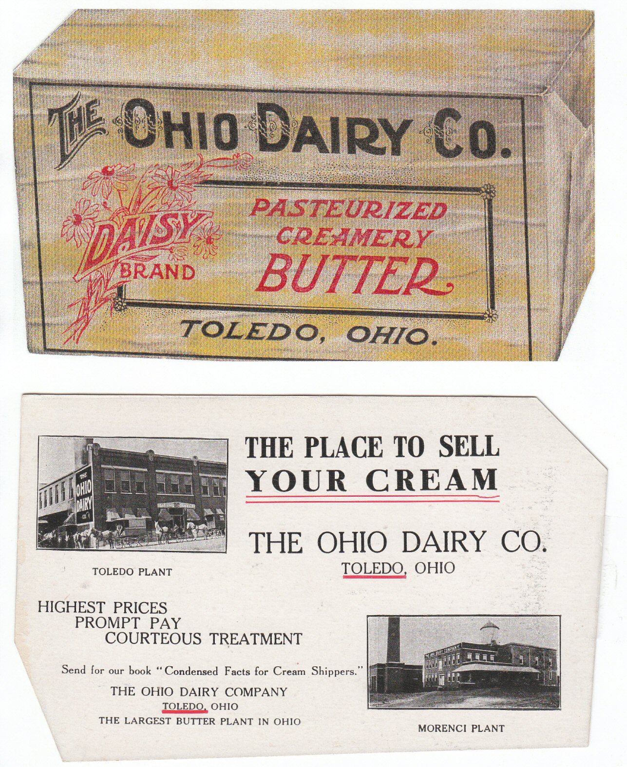 Ohio Dairy Daisy Brand Butter Postcard