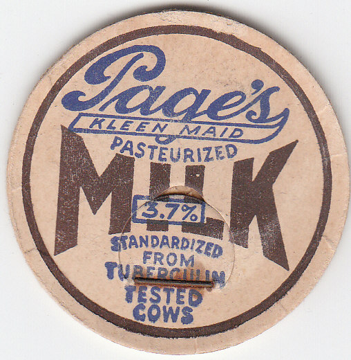 Page Dairy Cardboard Milk Cap