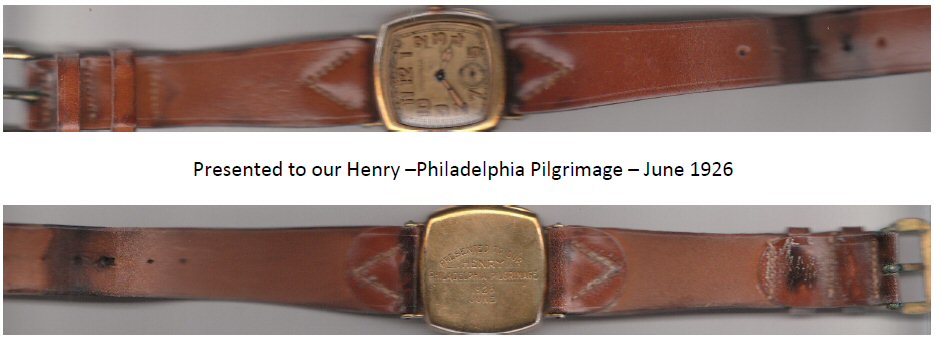 Wristwatch Philadelphia Pilgrimage June 1926