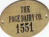Page Dairy Brass Tag