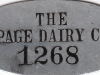 Page Dairy Metal Tag