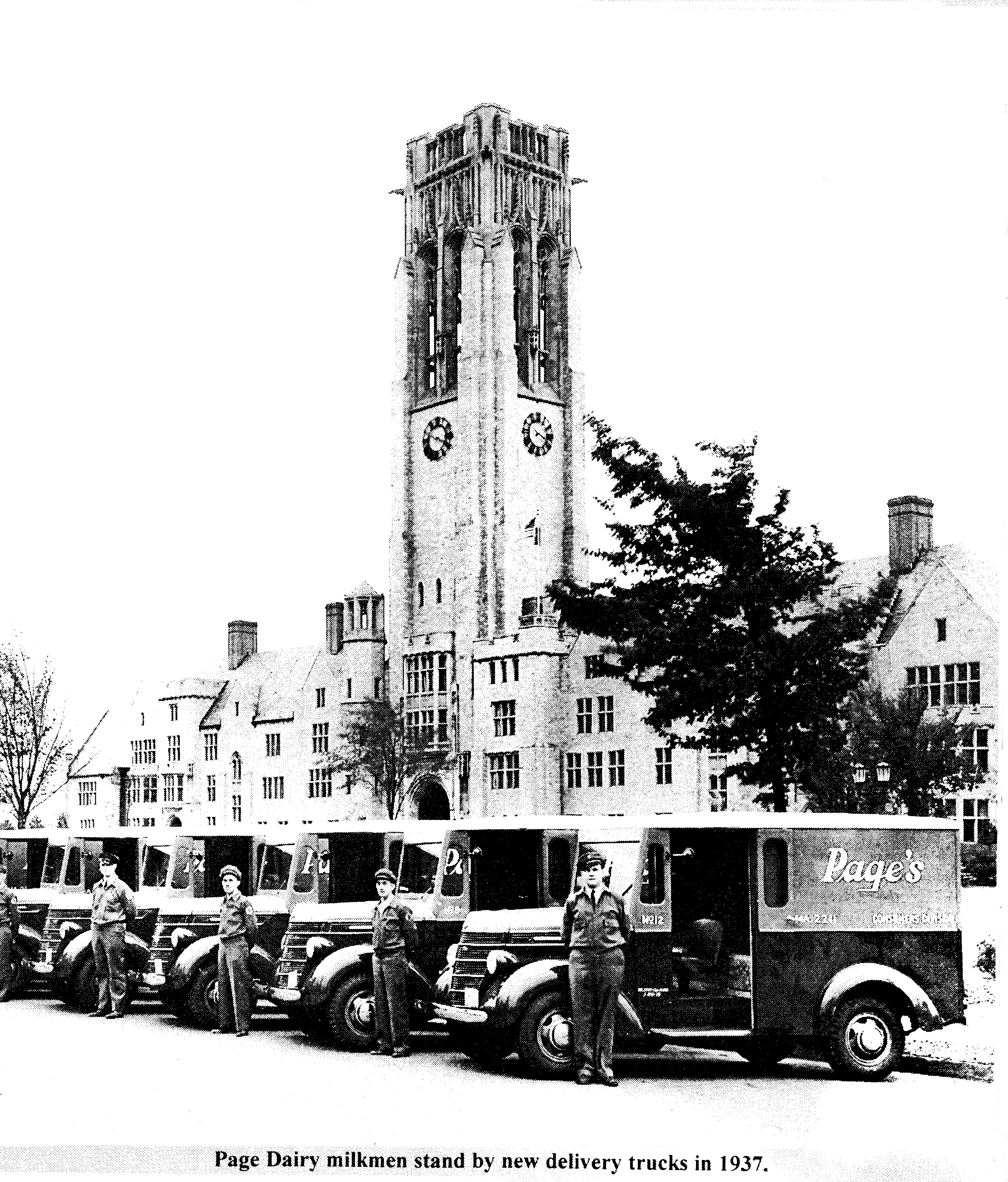 Page Dairy Trucks in front of UT University Hall