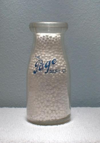 Pages-Half-Pint-Milk-Bottle-Mid-to-1930s-Rare-Blue-Logo