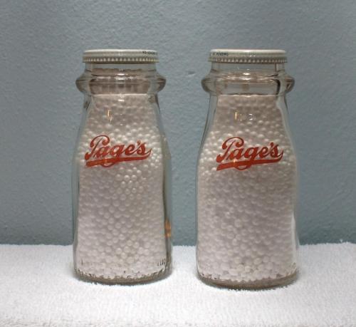 Pages-Half-Pint-Milk-Bottle-Mid-to-Late-1940s-Red-Logo