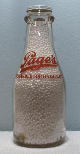 Pages-Quart-Milk-Bottle-1940s-Different-Lid